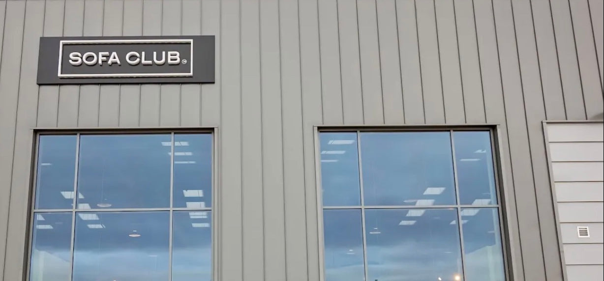 Sofa Club sign and facade of the Edinburgh showroom, desktop crop