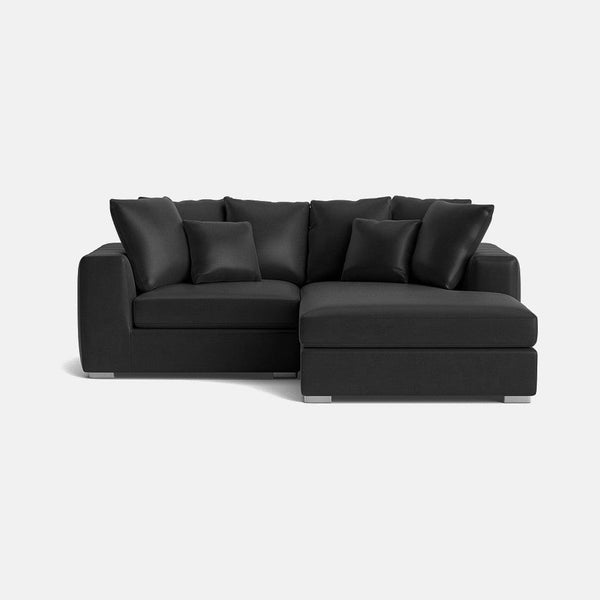 Bakerloo Faux Suede Right Corner Sofa Pitch Black