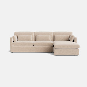 Sian Luxe Chenille Right Chaise Corner Sofa - Stone Haven
