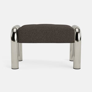 Piper Textured Boucle Footstool - Cocoa Powder