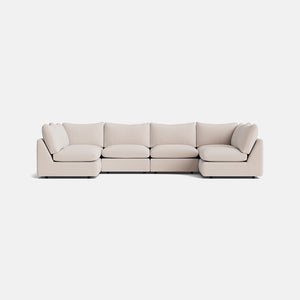Inez Luxe Chenille XL U Shape Open End Sofa - Cashmere Stone