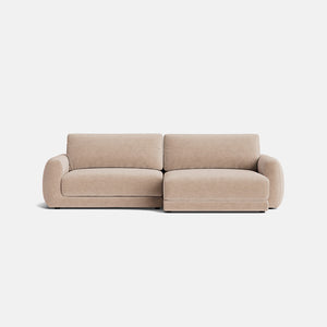 Remi Luxe Chenille Sliding Right Chaise Sofa - Taupe Haze