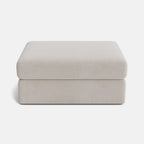 Vienna Luxe Chenille Footstool - Pale Linen