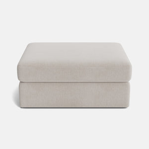 Vienna Luxe Chenille Footstool - Pale Linen