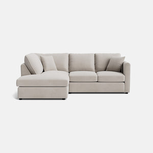 Seville Luxe Chenille Left Corner Sofa - Pale Linen