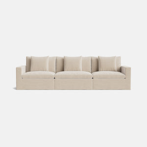 Lila Natural Linen Blend Loose Covers Large Sofa - Crisp Linen