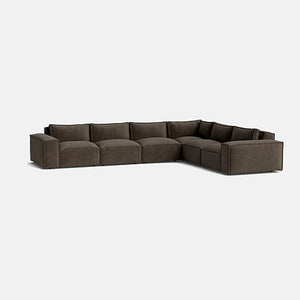 Marylebone Luxe Chenille XL Left/Right Corner Sofa Closed End - Moody Mocha