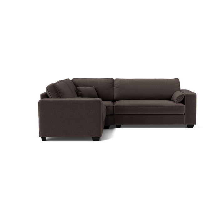 Bloomsbury Luxe Chenille Left Corner Sofa - Deep Espresso