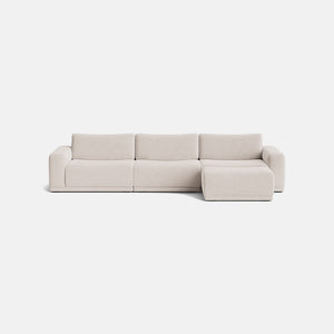 Keira Textured Chenille Left/Right Corner Sofa Footstool End - Sand Whisper