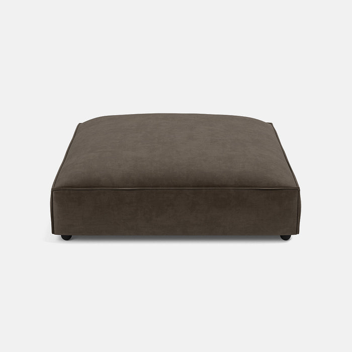 Marylebone Luxe Chenille Footstool - Moody Mocha - OUTLET