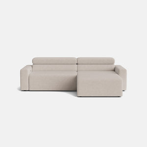 Rio Textured Woven Right Chaise Corner Sliding Sofa - Turtledove