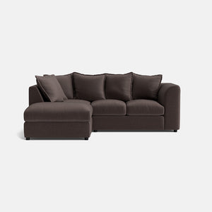 Clapham Luxe Chenille Left Corner Sofa - Deep Espresso