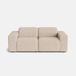 Juno Real Leather Medium Motion Sofa - Stone Oat