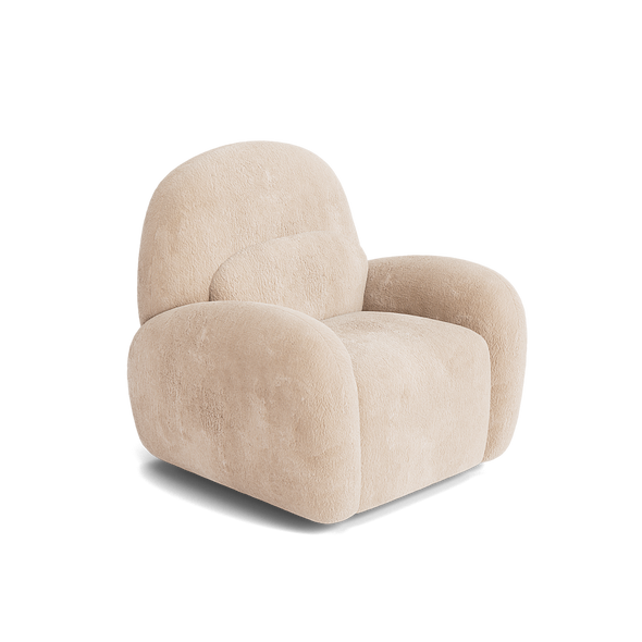 Cara Faux Fur Recliner Chair - Amber Mink - 45-degree view