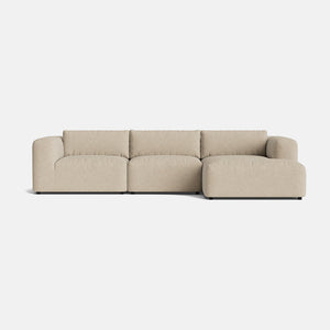 Stamford Soft Woven Texture Large Right Chaise Corner Sofa - Desert Mirage