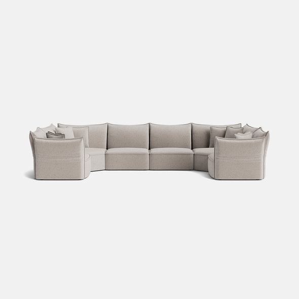 Nori Luxe Chenille XL U Shape Closed End - Neutral Linen
