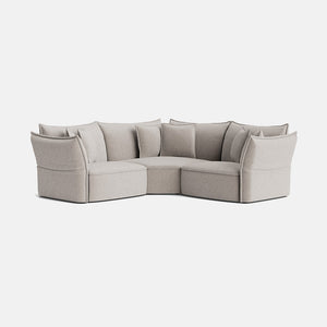 Nori Luxe Chenille Small Double Corner - Neutral Linen