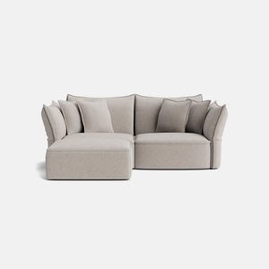 Nori Luxe Chenille Medium Left/Right Corner Footstool End - Neutral Linen