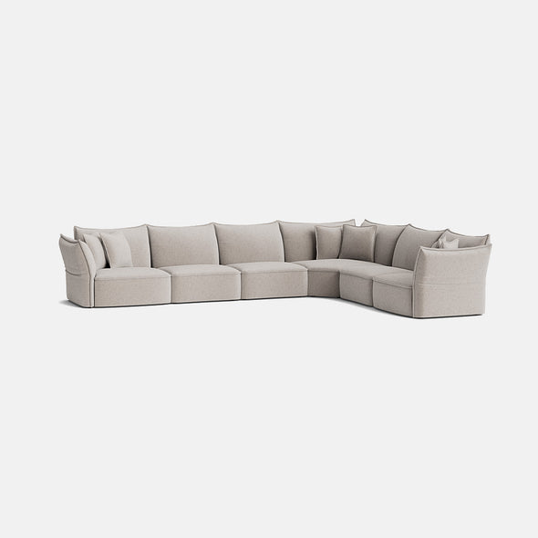 Nori Luxe Chenille XL Left/Right Corner Closed End - Neutral Linen