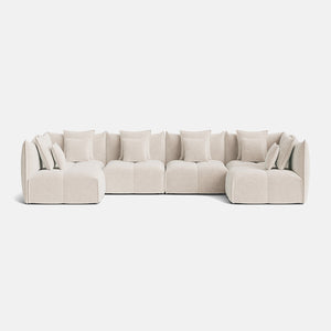 Nala Chenille Boucle XL U Shape Open End Sofa - Champagne Haze