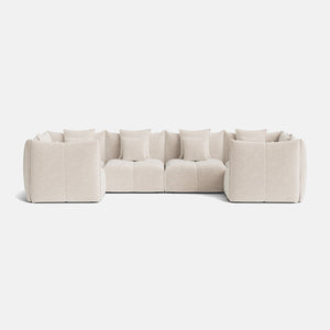 Nala Chenille Boucle XL U Shape Closed End Sofa - Champagne Haze