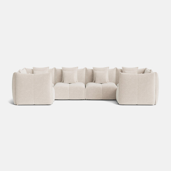 Nala Chenille Boucle XL U Shape Closed End Sofa - Champagne Haze