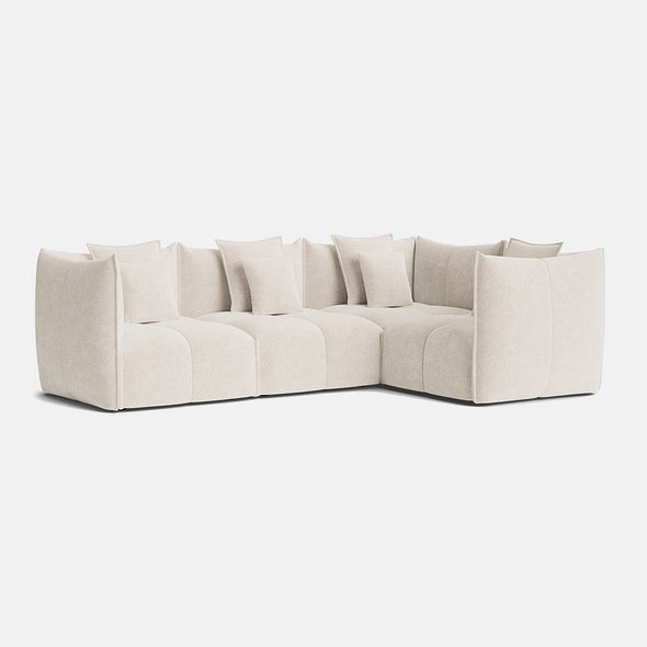 Nala Chenille Boucle Left/Right Corner Sofa Closed End - Champagne Haze
