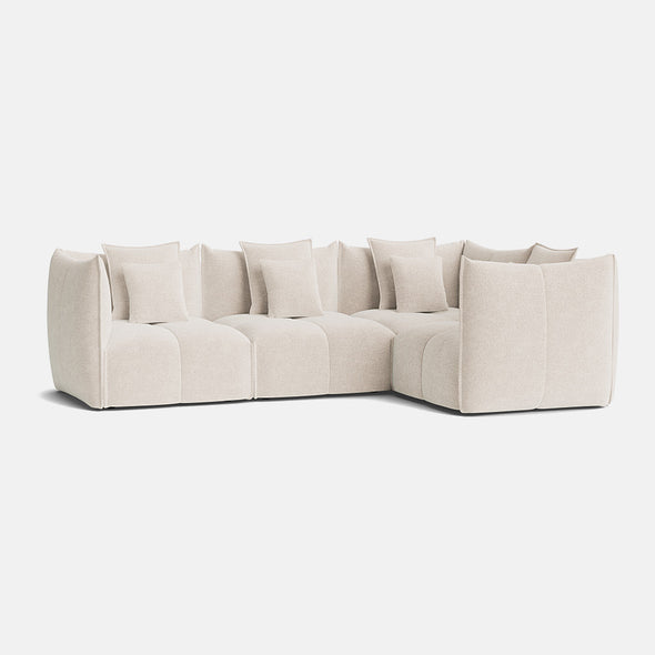 Nala Chenille Boucle Left/Right Corner Sofa Closed End - Champagne Haze