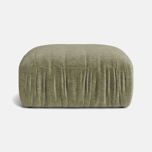 The Matcha Luxe Chenille Footstool - Calm Green