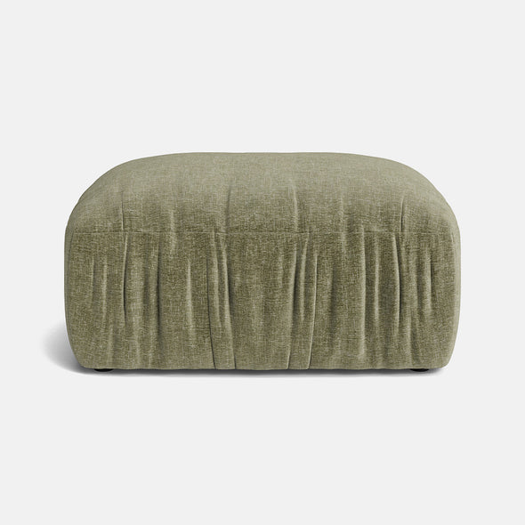 The Matcha Luxe Chenille Footstool - Calm Green