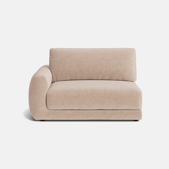 Remi Luxe Chenille Sliding Left Arm Piece - Taupe Haze