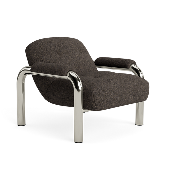 Piper Textured Boucle Accent Chair - Cocoa Powder, 45-degree view