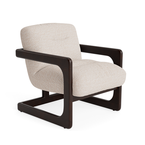 Chantal Textured Boucle Accent Chair - Warm Ivory, 45-degree view