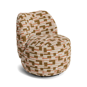 Maia Jacquard Weave Accent Chair - Terracotta Maze