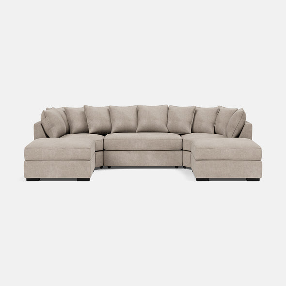 Bishop Luxe Chenille U-Shape Corner Sofa - Summer Linen