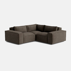 Marylebone Luxe Chenille Small Double Corner Sofa - Moody Mocha