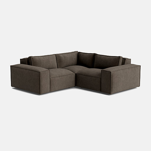 Marylebone Luxe Chenille Small Double Corner Sofa - Moody Mocha