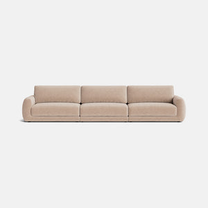 Remi Luxe Chenille Sliding 6 seater Sofa - Taupe Haze