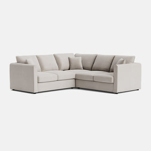 Seville Luxe Chenille Double Corner Sofa - Pale Linen