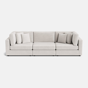 Lisbon Textured Chenille Large Sofa - Hushed Linen