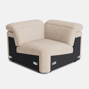 Juno Real Leather Corner Piece - Stone Oat