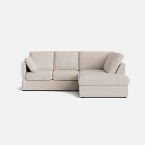Oslo Soft Woven Texture Right Corner Sofa - Hailstone