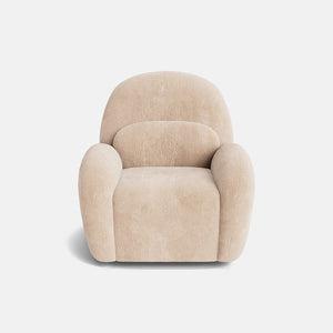 Cara Faux Fur Swivel Rocker Power Recliner Chair - Amber Mink