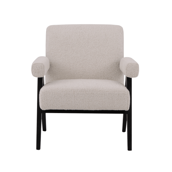 Cindy Luxe Textured Chenille Accent Chair - Whisper White