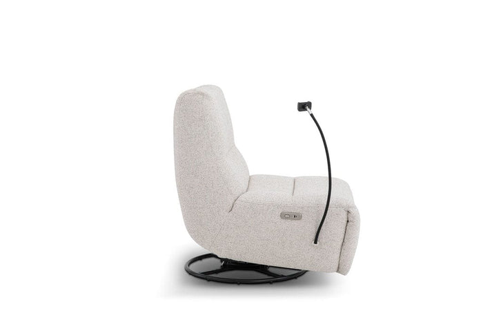 Thea Textured Boucle Power Recliner Chair - Dusty Cream