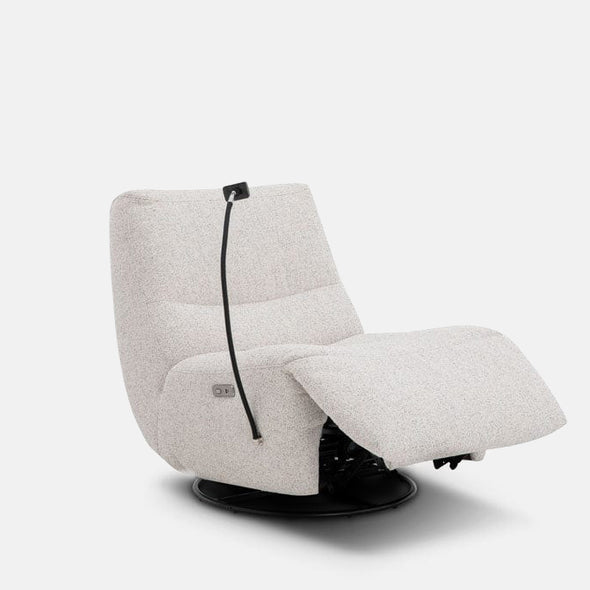 Thea Textured Boucle Power Recliner Chair - Dusty Cream