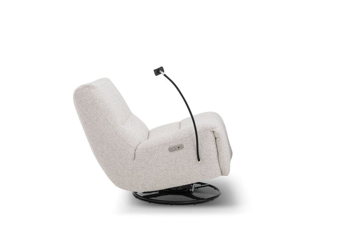 Thea Textured Boucle Power Recliner Chair - Dusty Cream