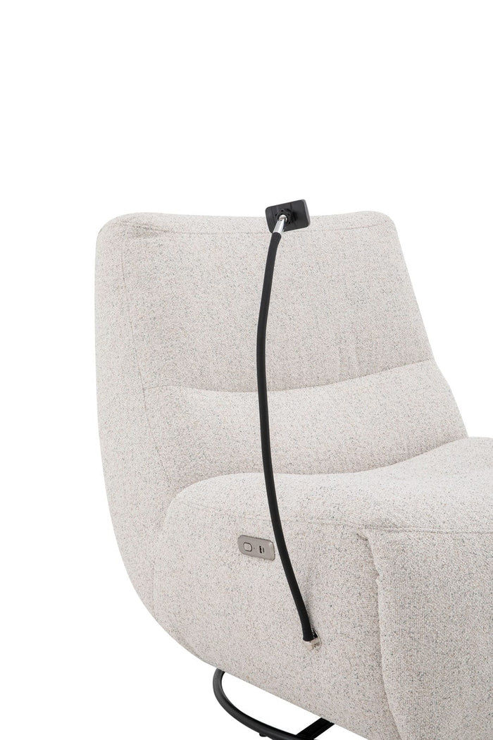 Thea Textured Boucle Power Recliner Chair - Dusty Cream