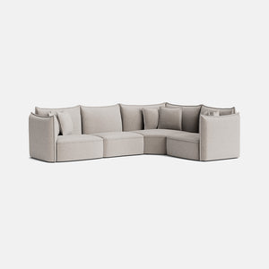 Nori Luxe Chenille Left/Right Corner Closed End - Neutral Linen