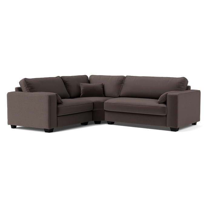 Bloomsbury Luxe Chenille Left Corner Sofa - Deep Espresso